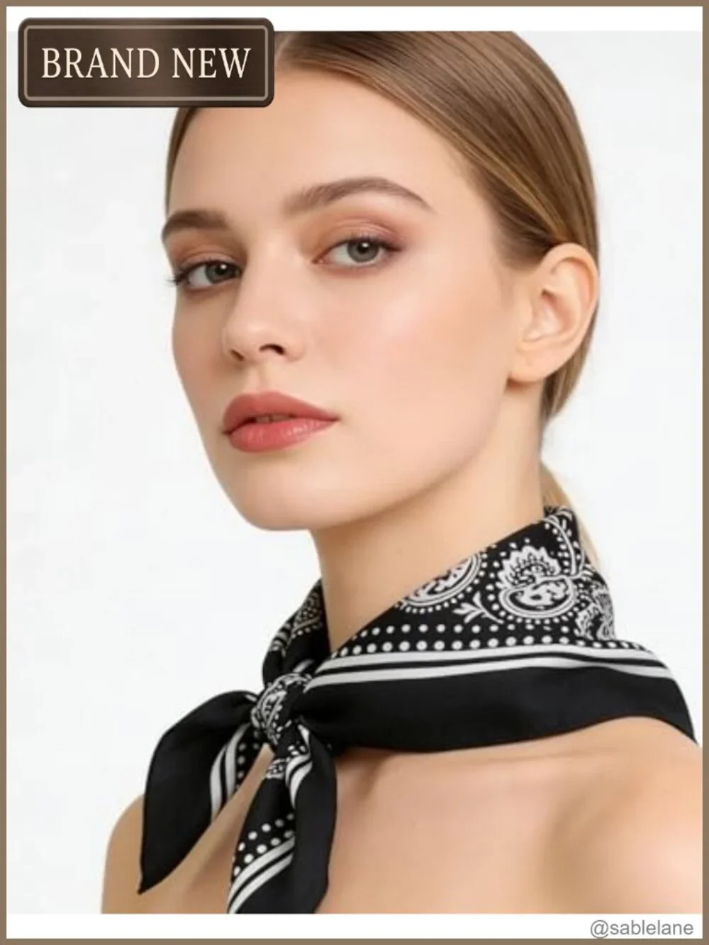 Silk Feeling Satin Square Scarf Hair Wrap Bandana Neck Scarf for Women